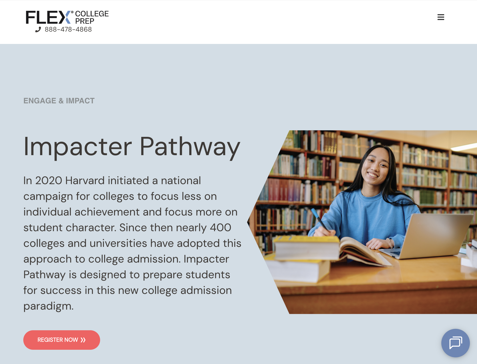 FLEX College Prep Impacter Pathway program page
