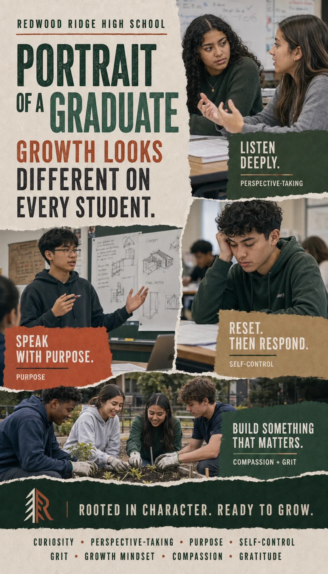 Redwood Ridge High School Portrait Of A Graduate poster